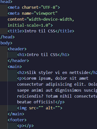 The basic HTML code for this document